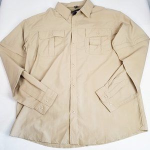 TACVASEN Men's Khaki Breathable Quick Dry UV shirt